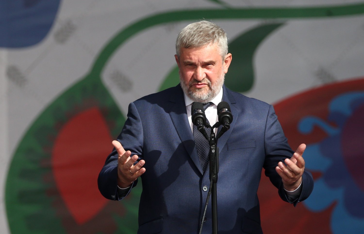 Minister rolnictwa Jan Krzysztof Ardanowski podczas dożynek prezydenckich w Warszawie