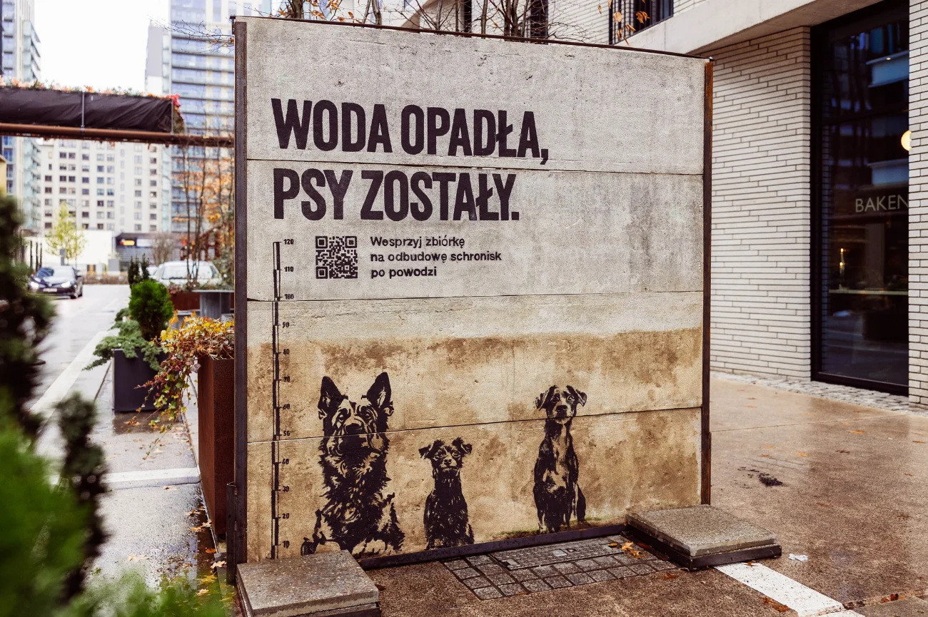 Mur kampanii "Woda opadła, psy zostały" 