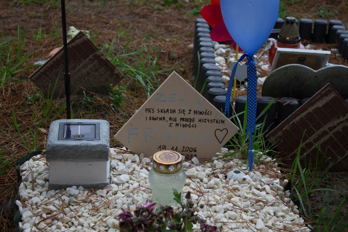 Cmentarz dla zwierząt "Psi Los" - tabliczka pamiątkowa