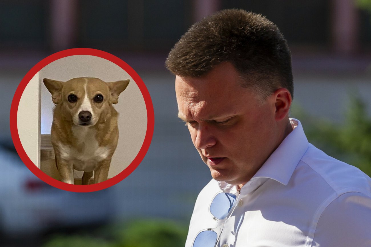 Szymon Hołownia i pies Żelka Szymon Hołownia i pies Żelka