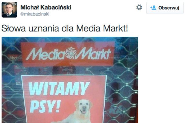 Akcja sieci Media Markt spodobała się posłowie Michałowi Kabacińskiemu